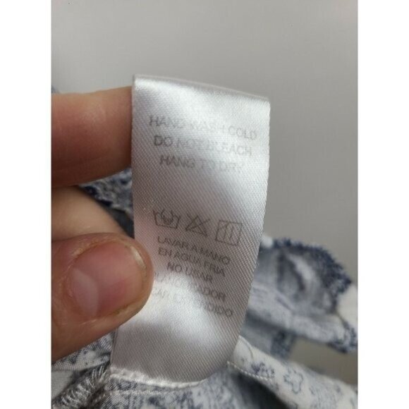 Braeve Evereve Womens BOHO Blouse Top Medium Gray Floral Peplum Long Sleeve - Picture 5 of 6